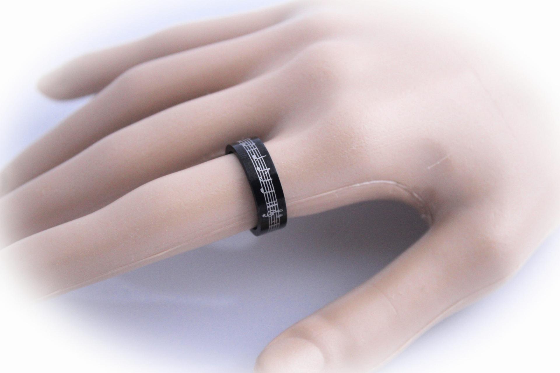 Music Ring - Romantic Black Stainless Steel Music band rings