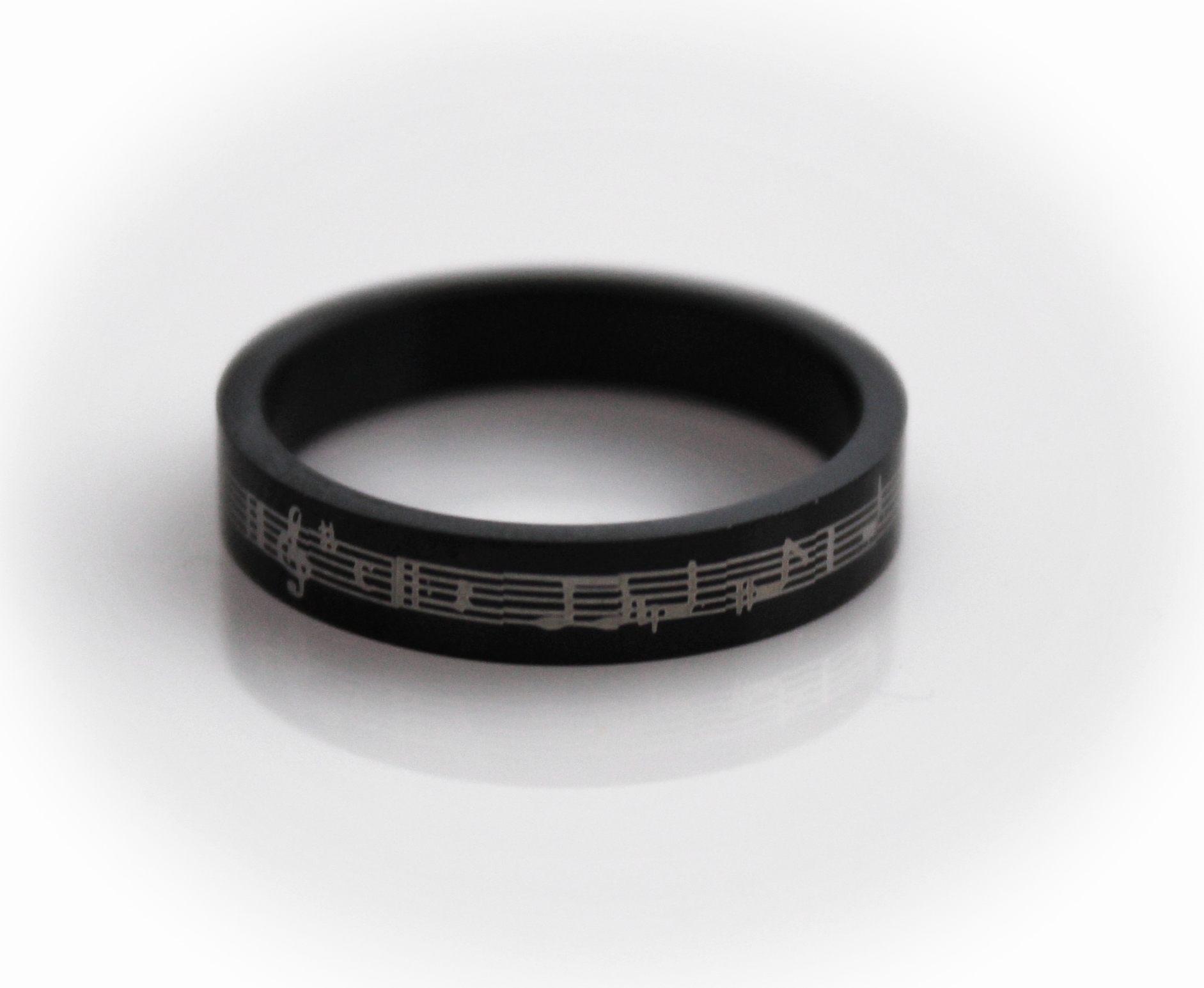 Music Ring - Romantic Black Stainless Steel Music band rings