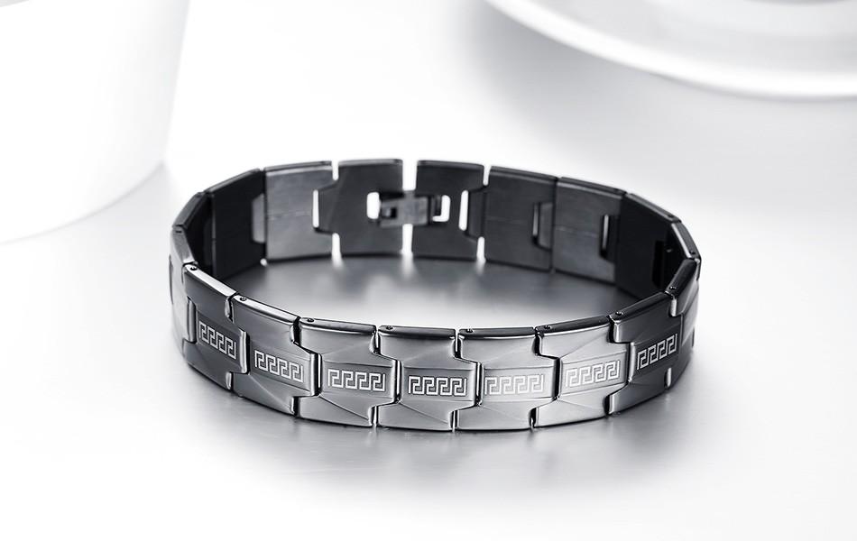 Black Stainless Steel Mens Bracelet