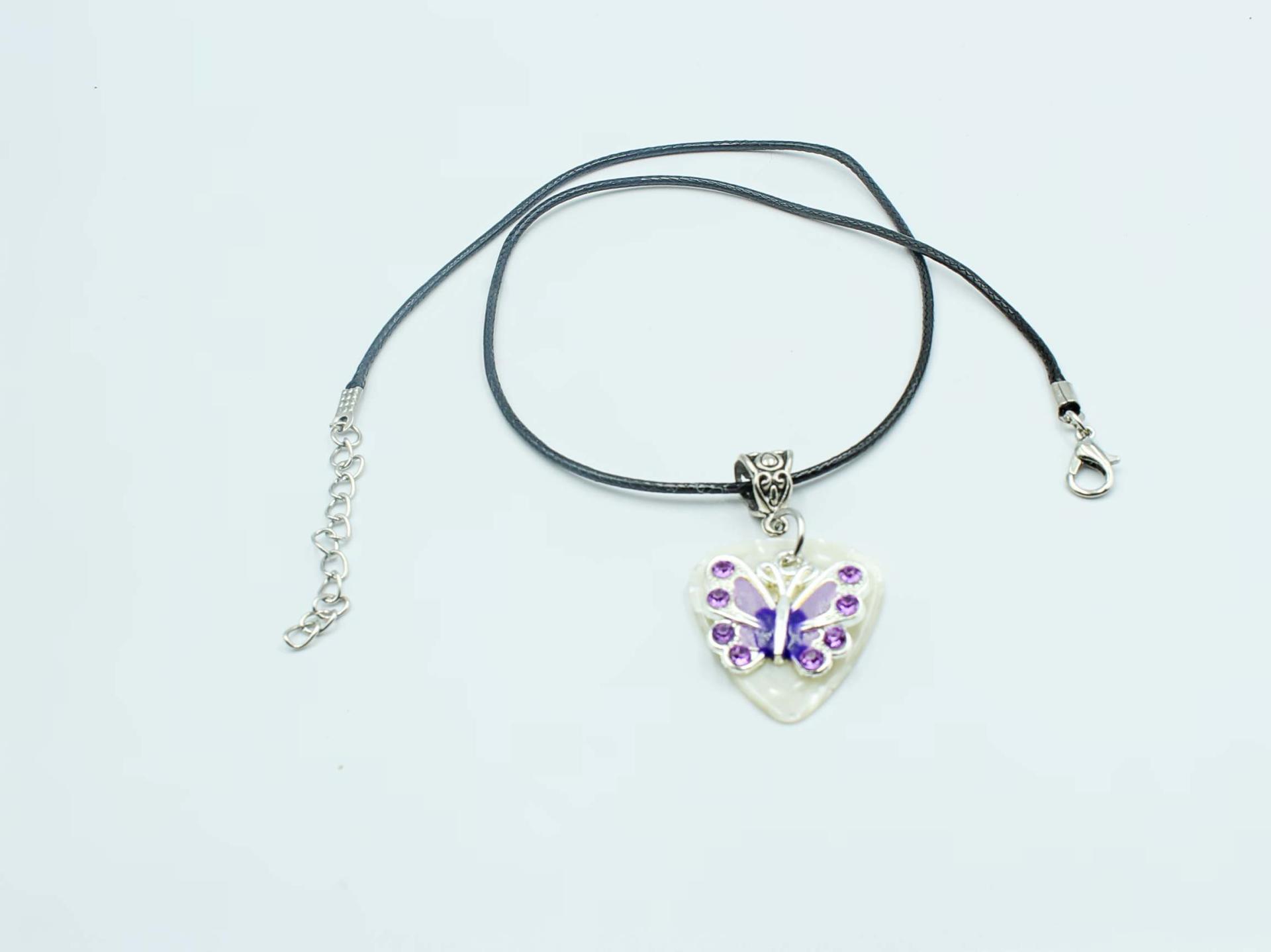 Guitar Pick Necklace /Choker with Butterfly - customisable