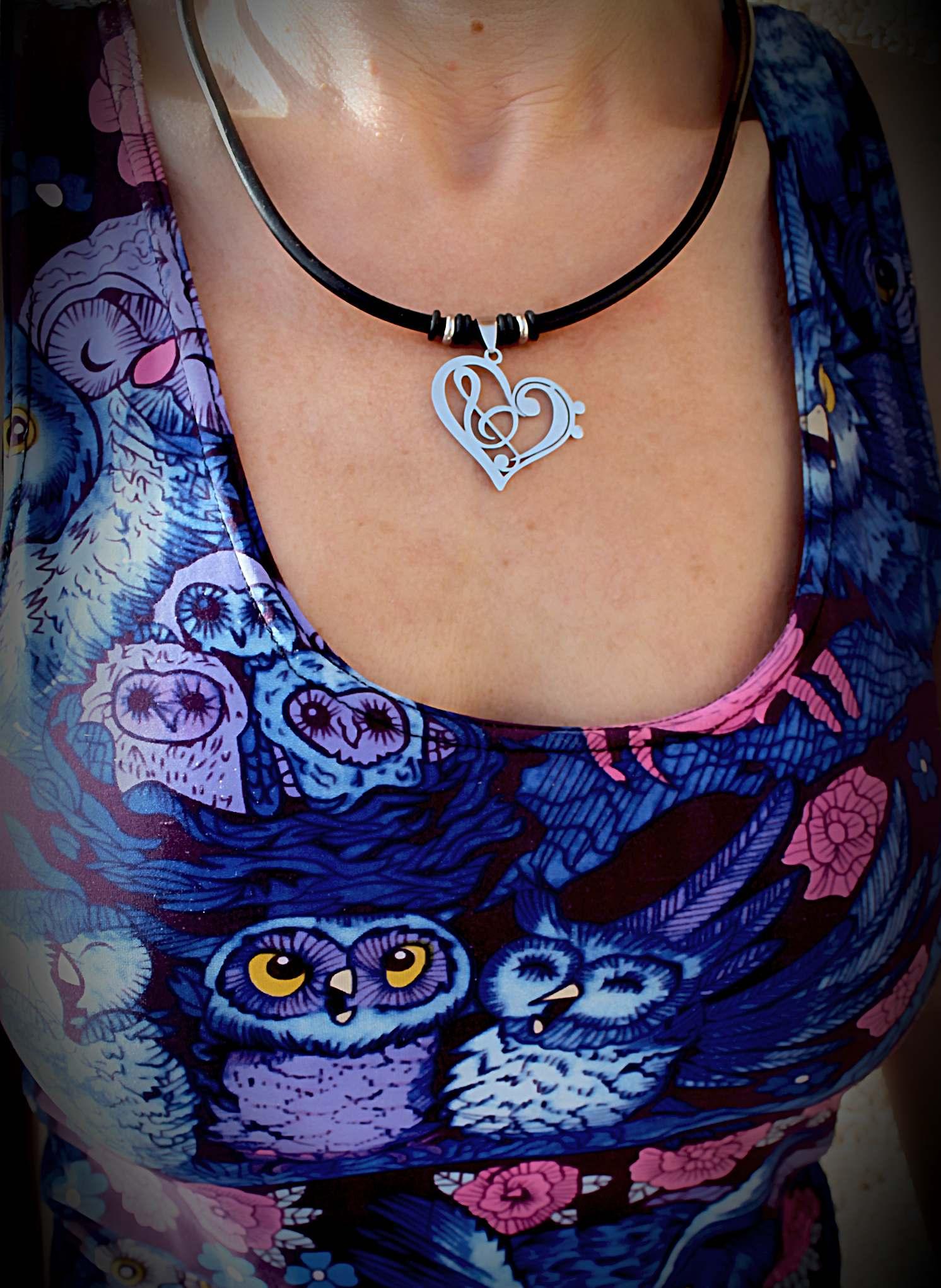 Heart Choker Treble Clef & Bass Clef Design