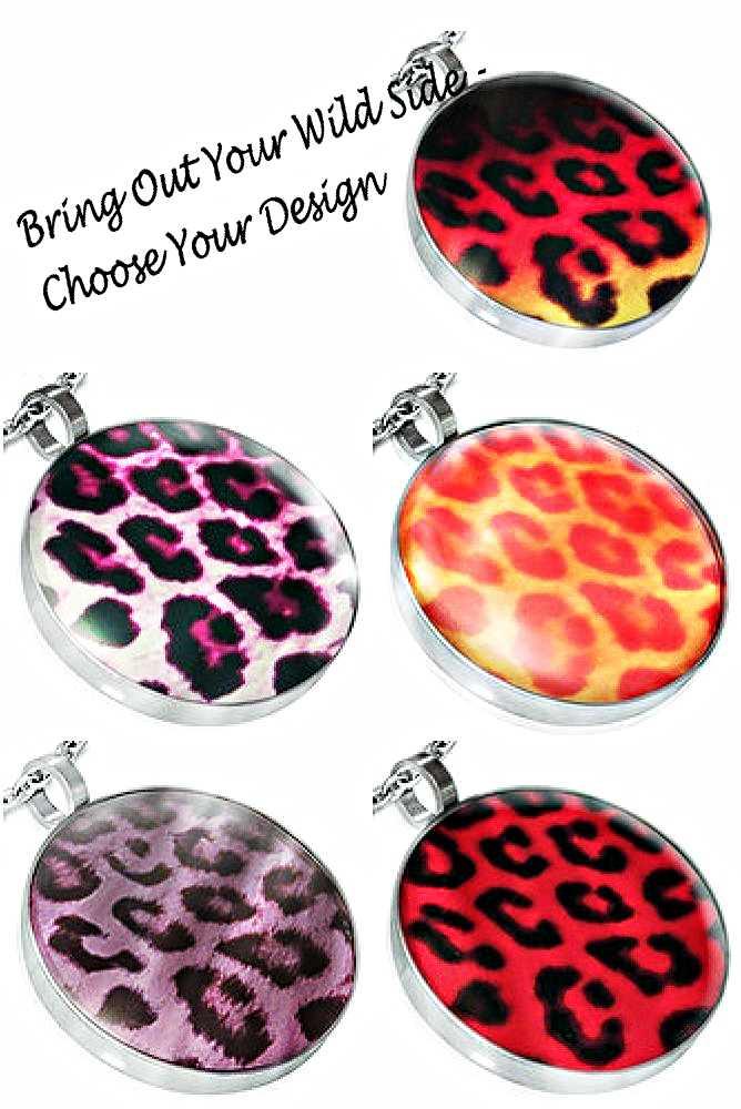 Leopard Print Stainless Steel Circle Pendants - Bring Out Your Wild Side!