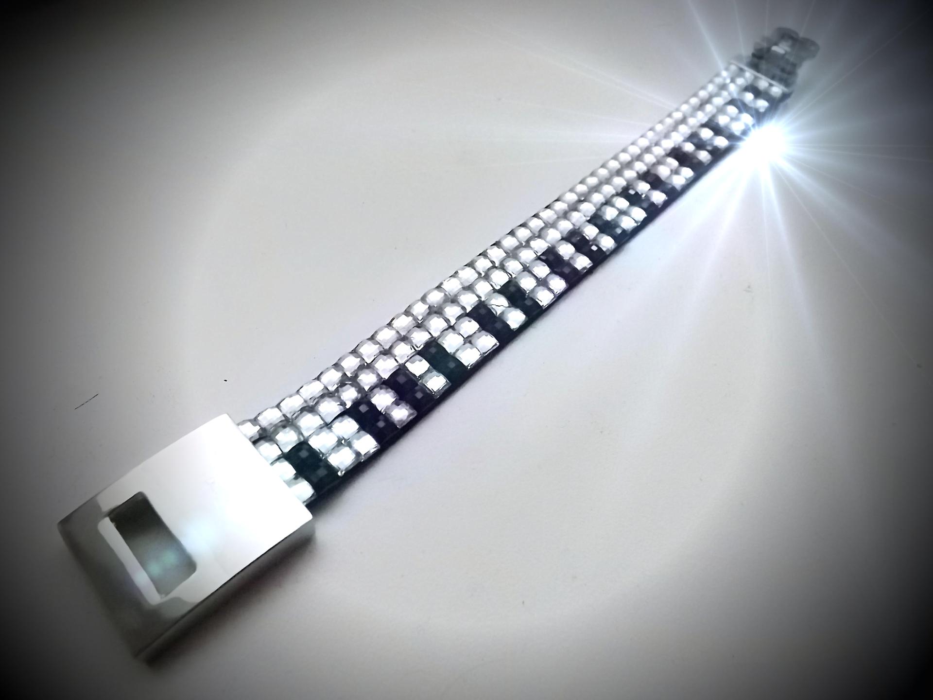 Keyboard Bracelet with Crystals