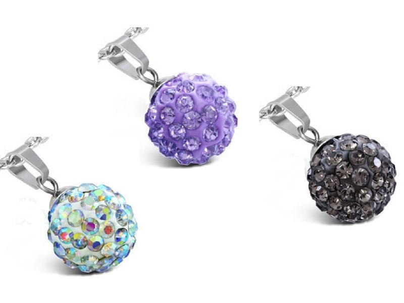 Stainless Steel Argil Disco Ball Shamballa Pendant