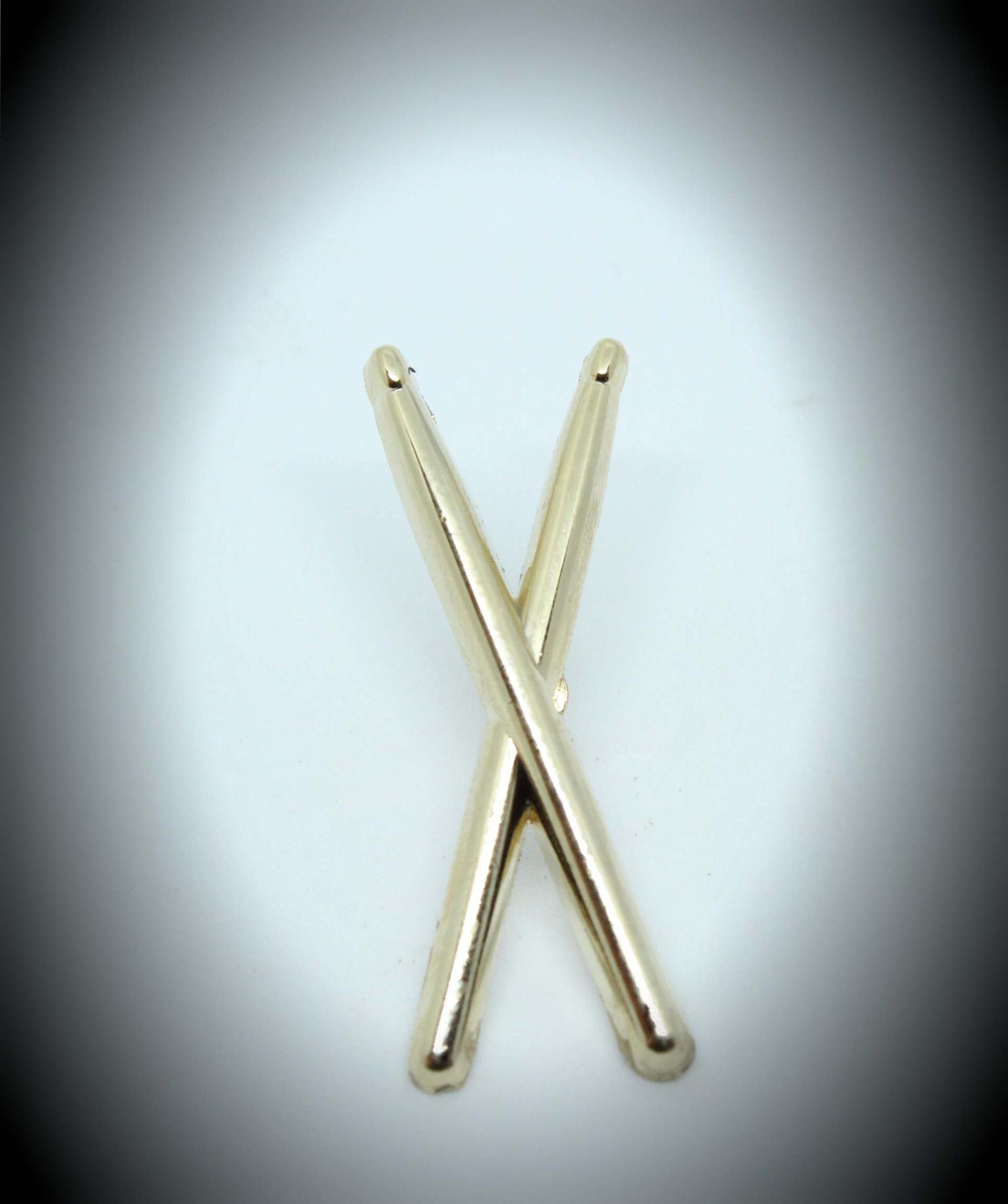 Drum Sticks Pin Badge - Jumbo 3D Style