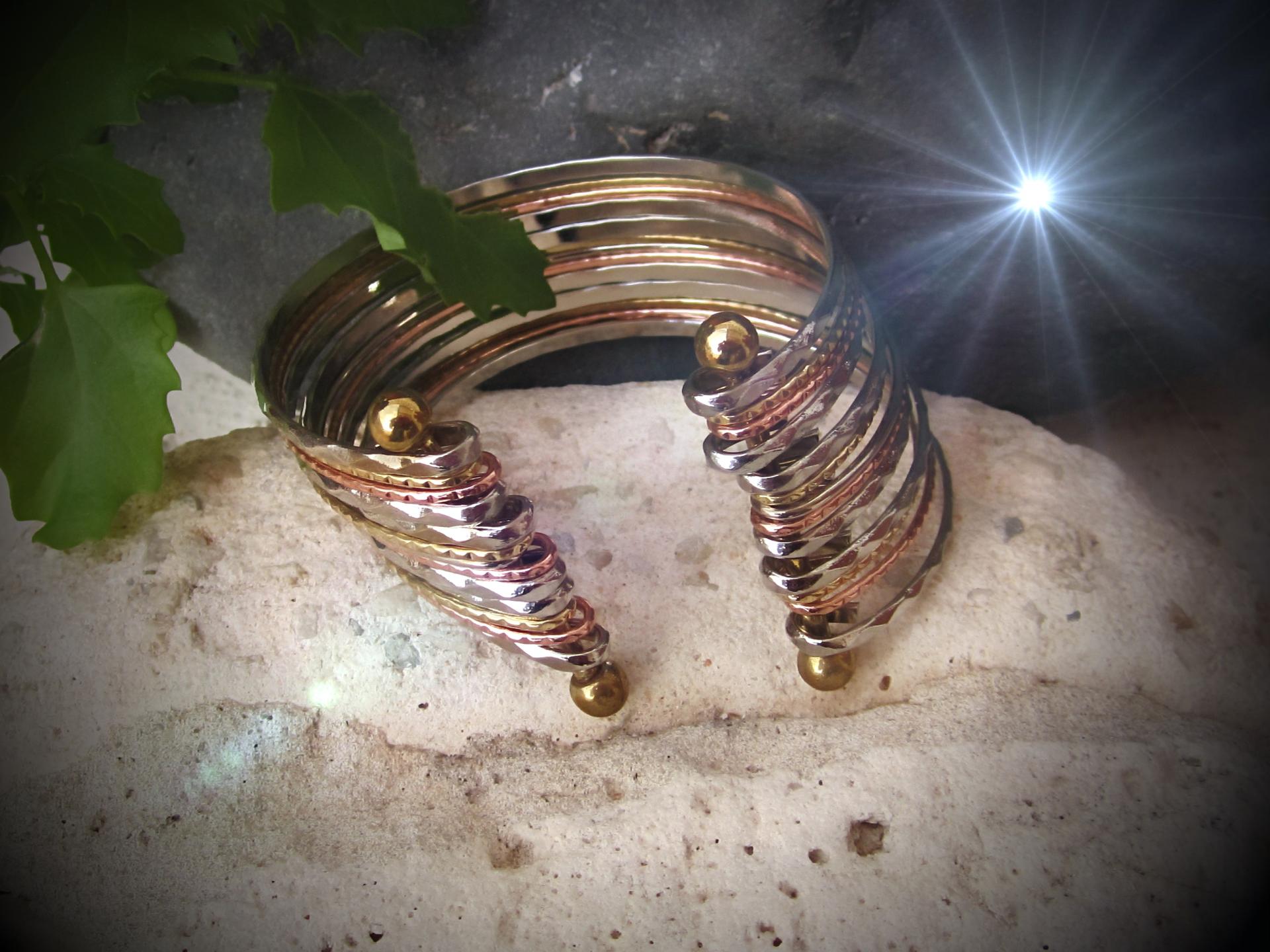 Ethnic Copper Twisted Cuff Bangle