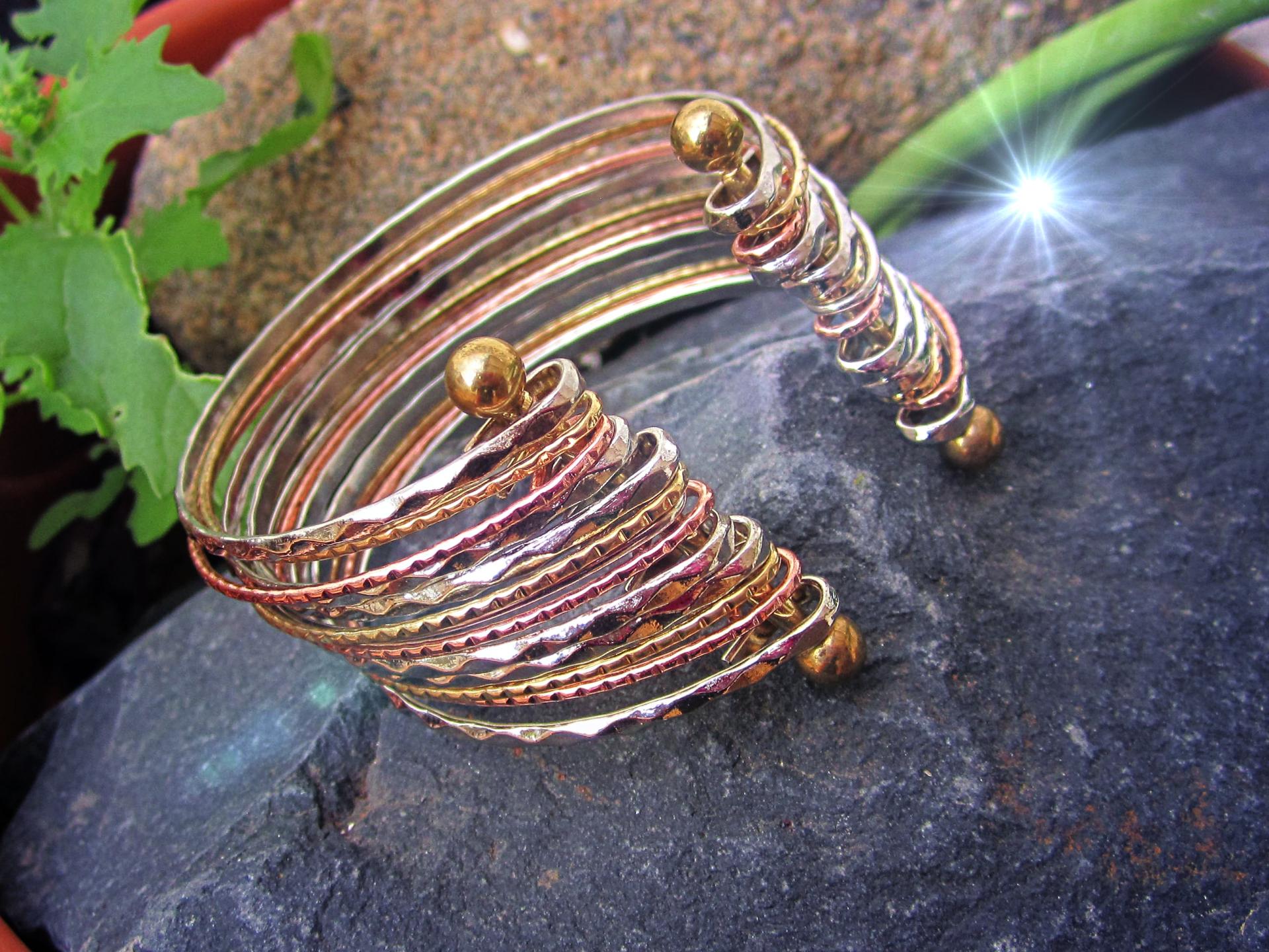 Ethnic Copper Twisted Cuff Bangle