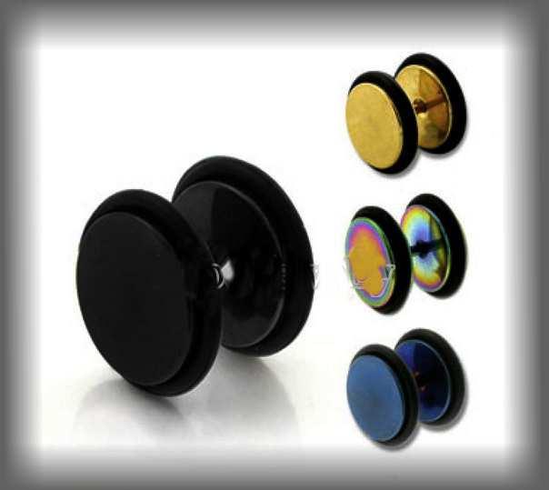 Fake Ear Plug with O-Rings - Titanium