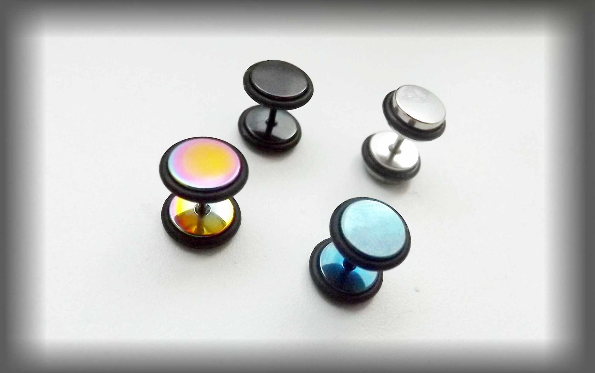 Fake Ear Plug with O-Rings - Titanium