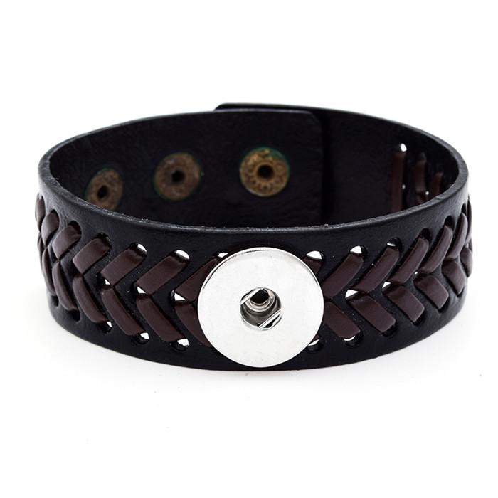 Leather Bracelet with Music Snap Buttons