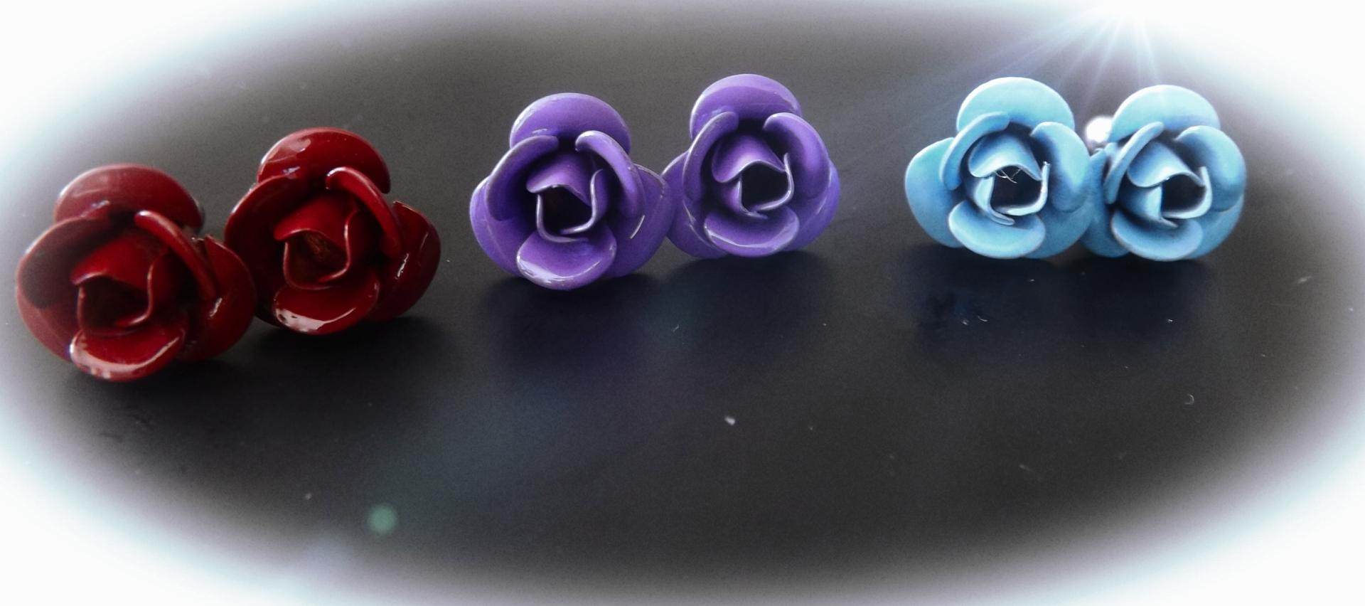 Rose Flower Ear Tragus Cartilage Earring Stud - Beautiful Painted Body Jewellery