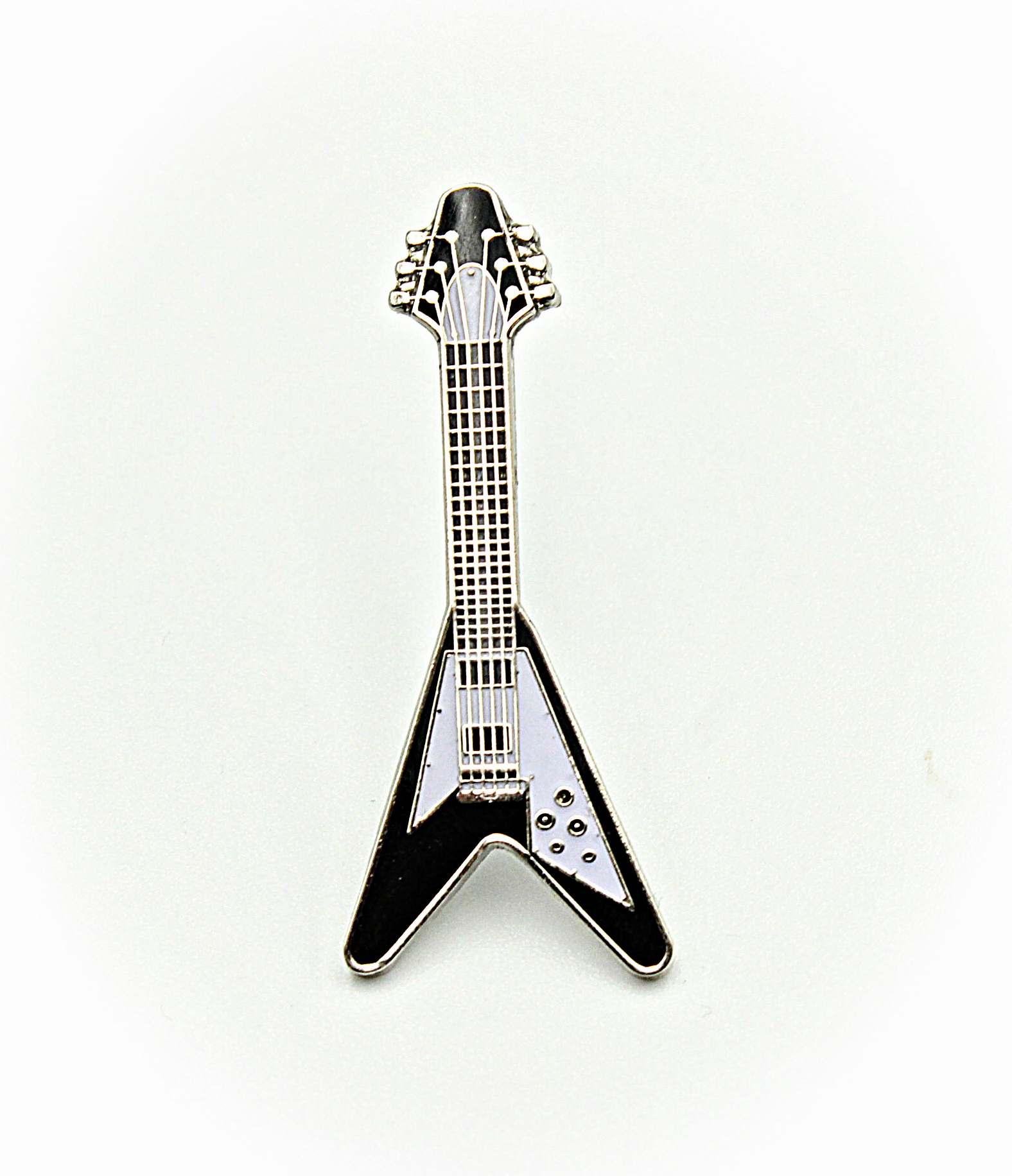 Gibson Flying V  Style Guitar  Pin Badge