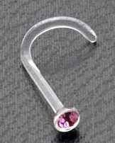 Bioplastic Body Jewelry Gem Nose Stud 20 Gauge -Choice of Colour