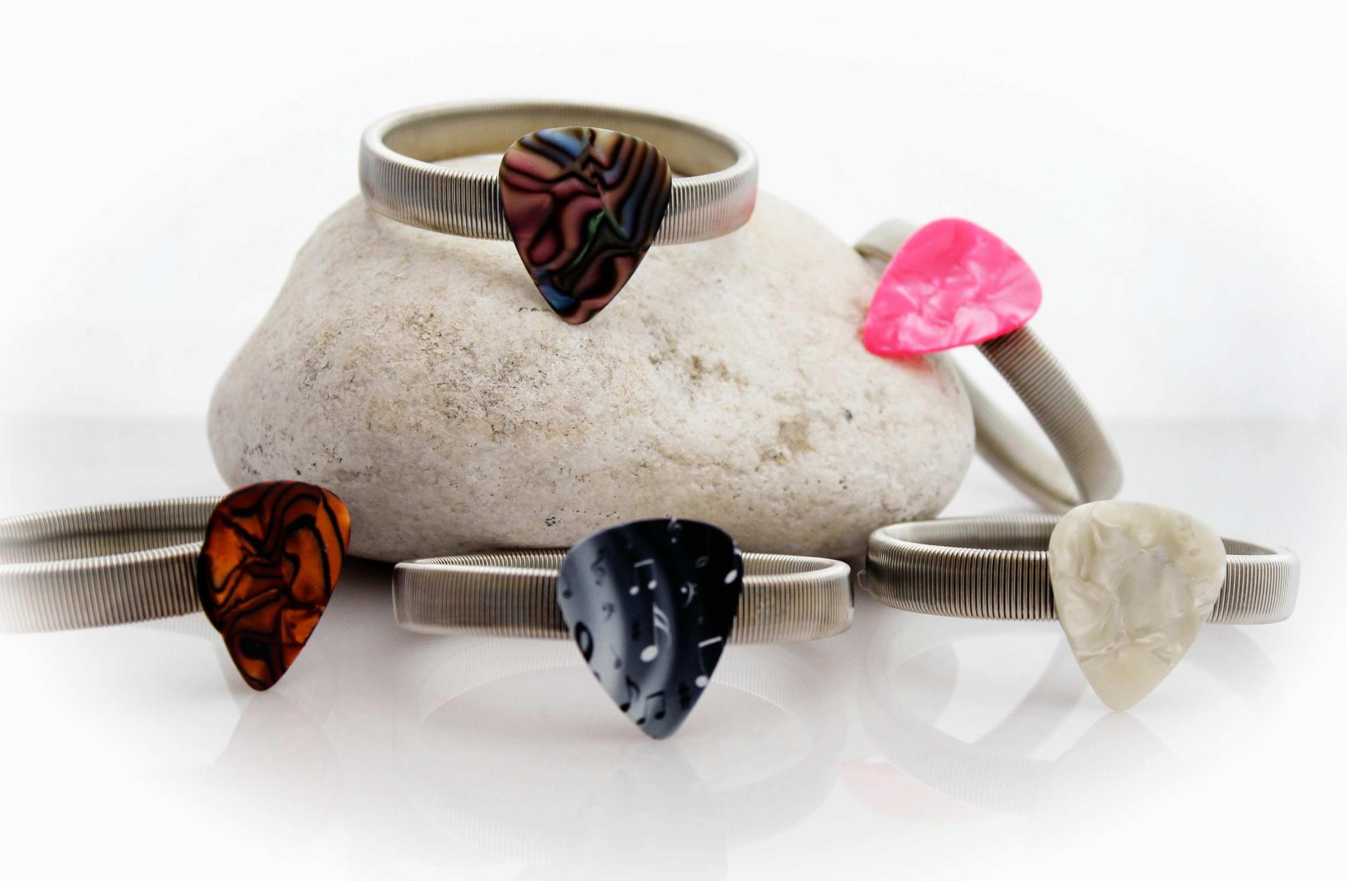 Guitar Pick Stretchable Bangle - Choice of Design