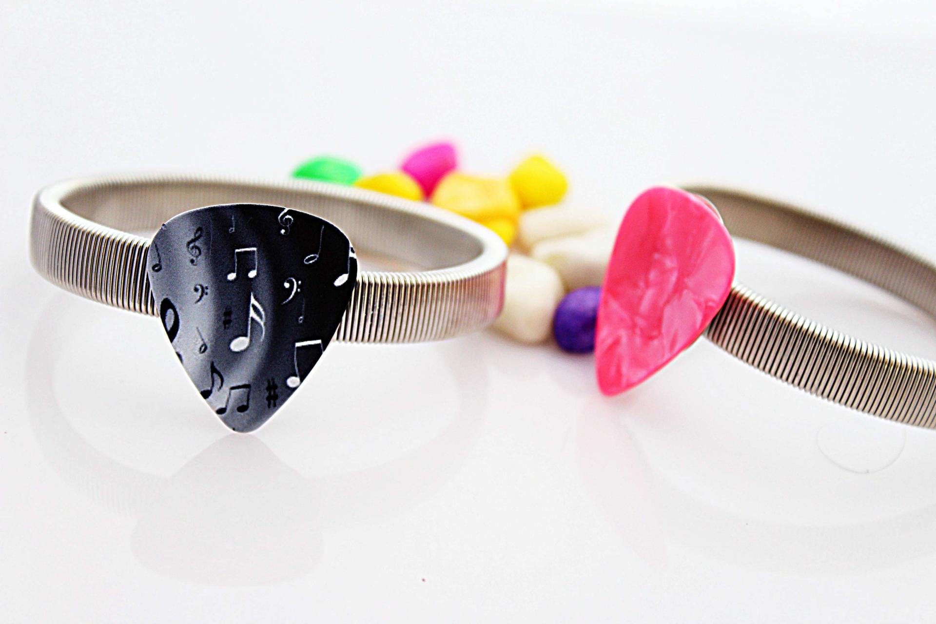 Guitar Pick Stretchable Bangle - Choice of Design