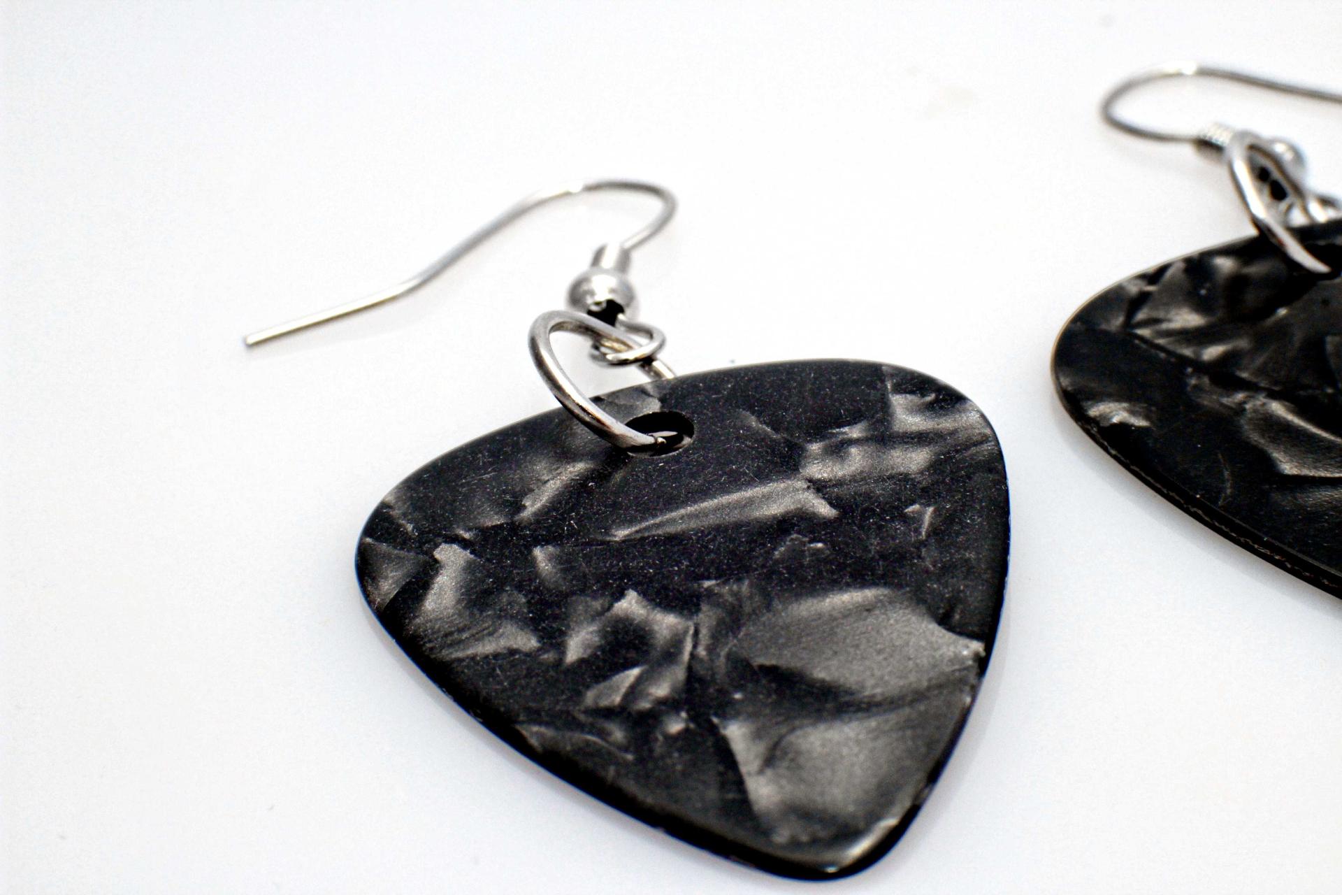 Guitar Pick Earrings - Choice of Pearlised Colour