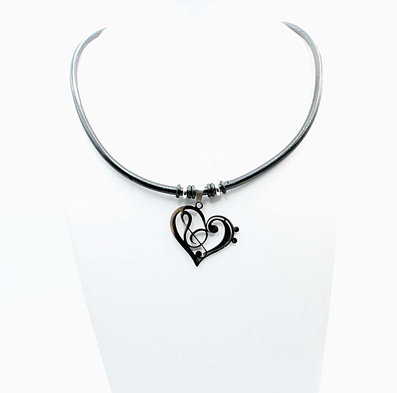 Heart Choker Treble Clef & Bass Clef Design