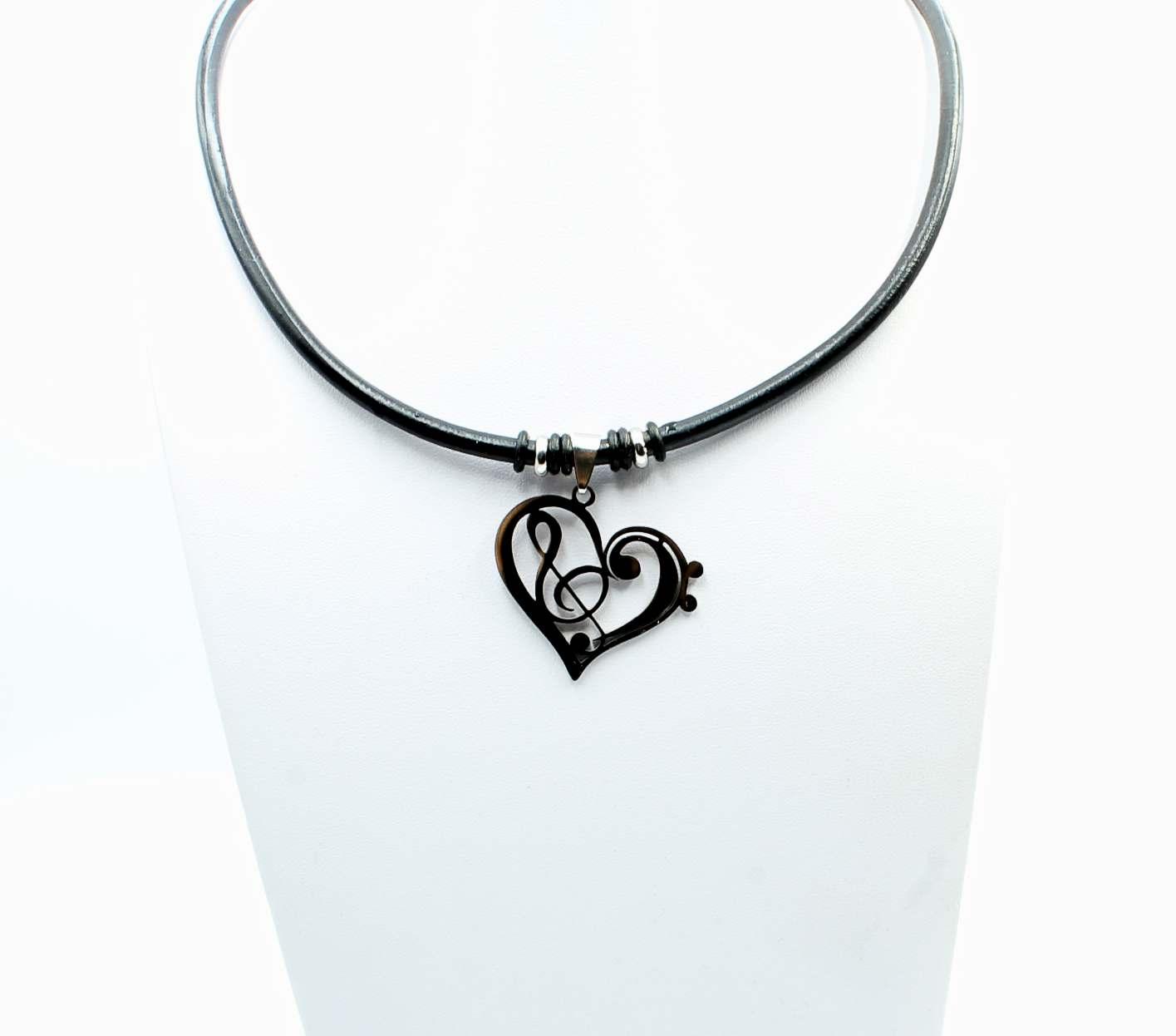 Heart Choker Treble Clef & Bass Clef Design