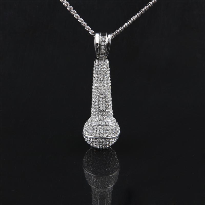 Crystal Microphone Pendant - Large Statement Size!