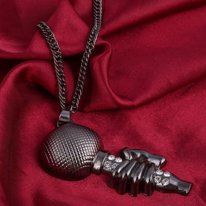 Microphone with Hand Pendant - Statement Hip Hop Style