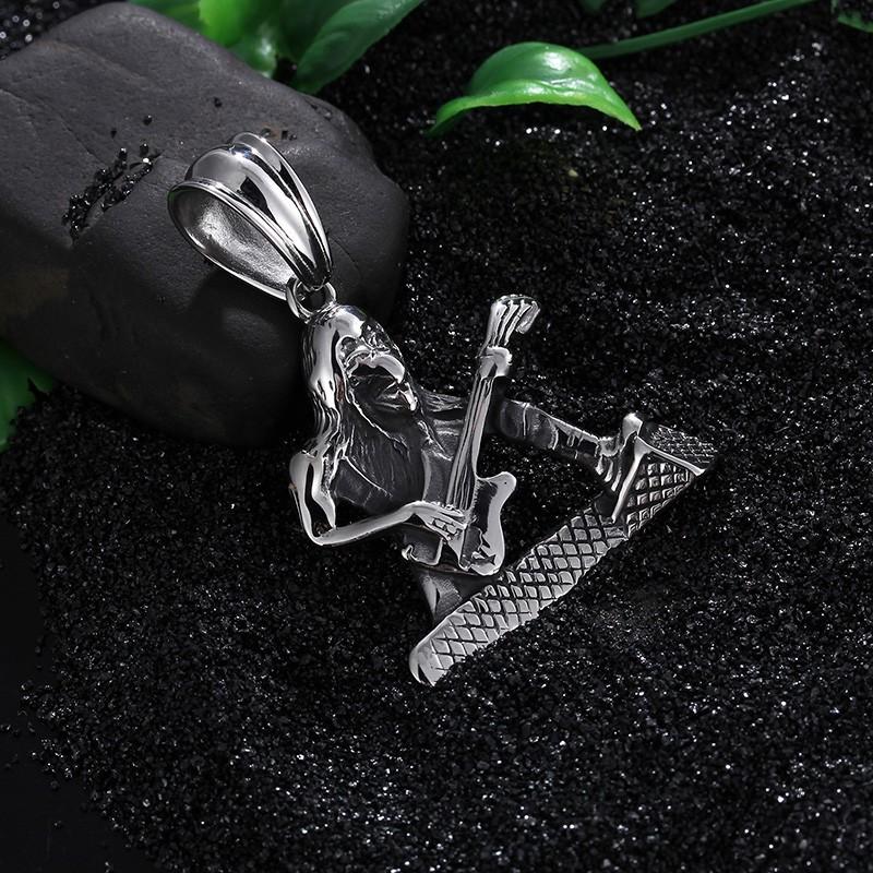 Guitar Rocker Man Pendant in Stainless Steel