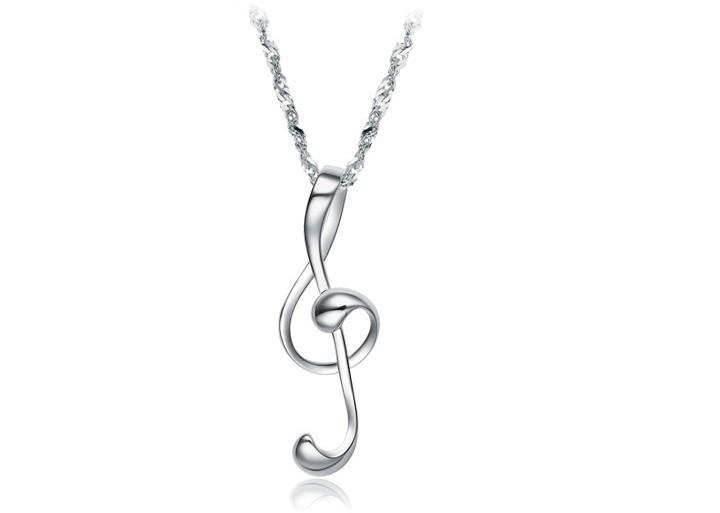 Treble Clef Delicate Necklace in Stainless Steel