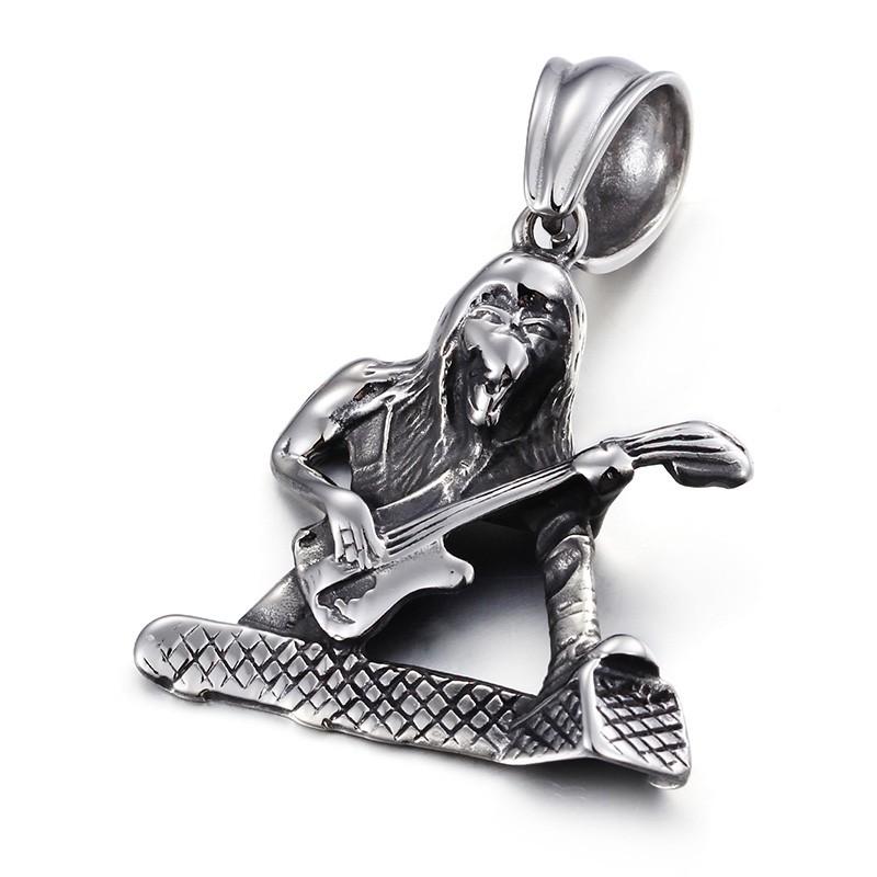 Guitar Rocker Man Pendant in Stainless Steel