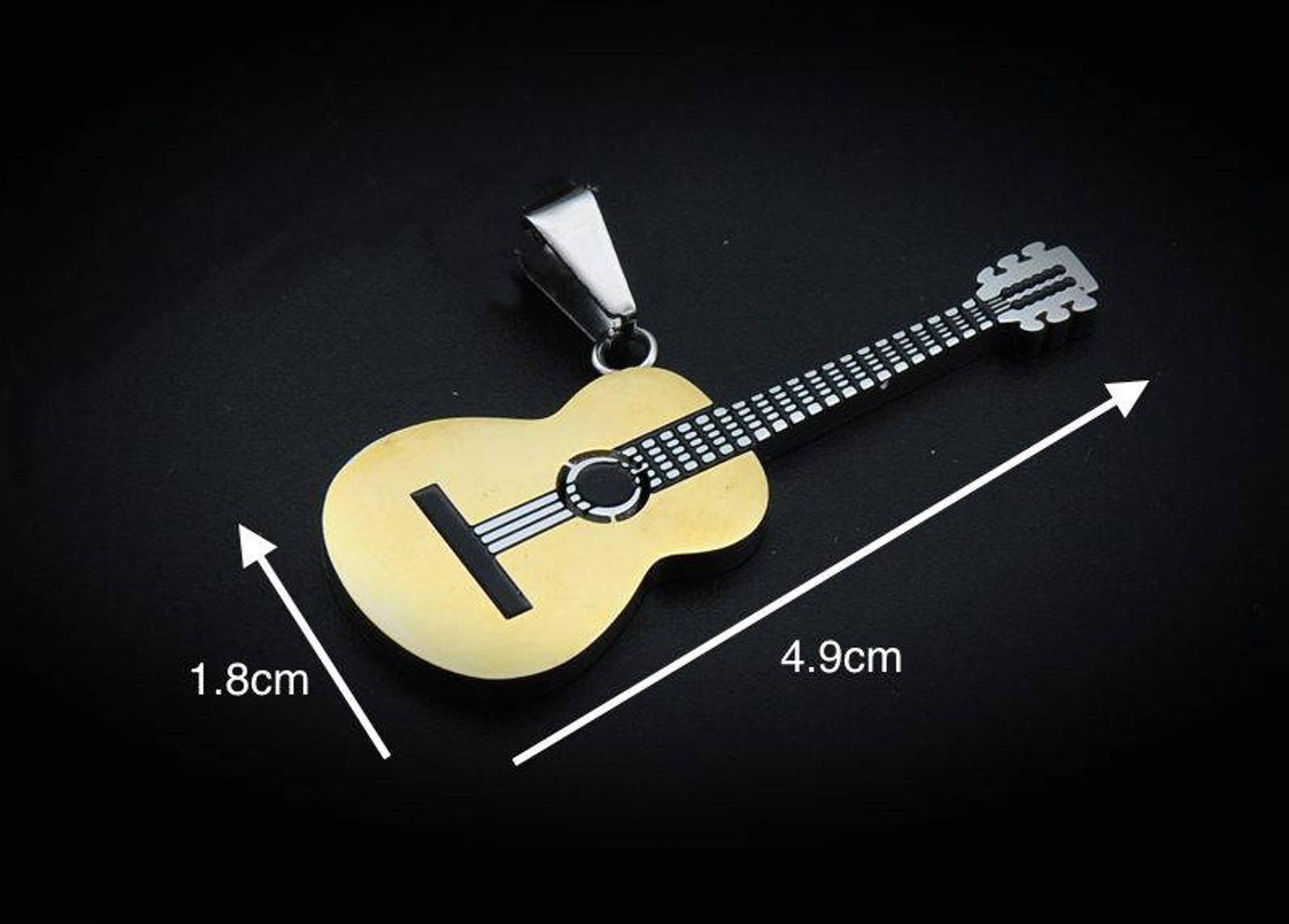 Acoustic Guitar 2 Tone Titanium &  Leather Choker