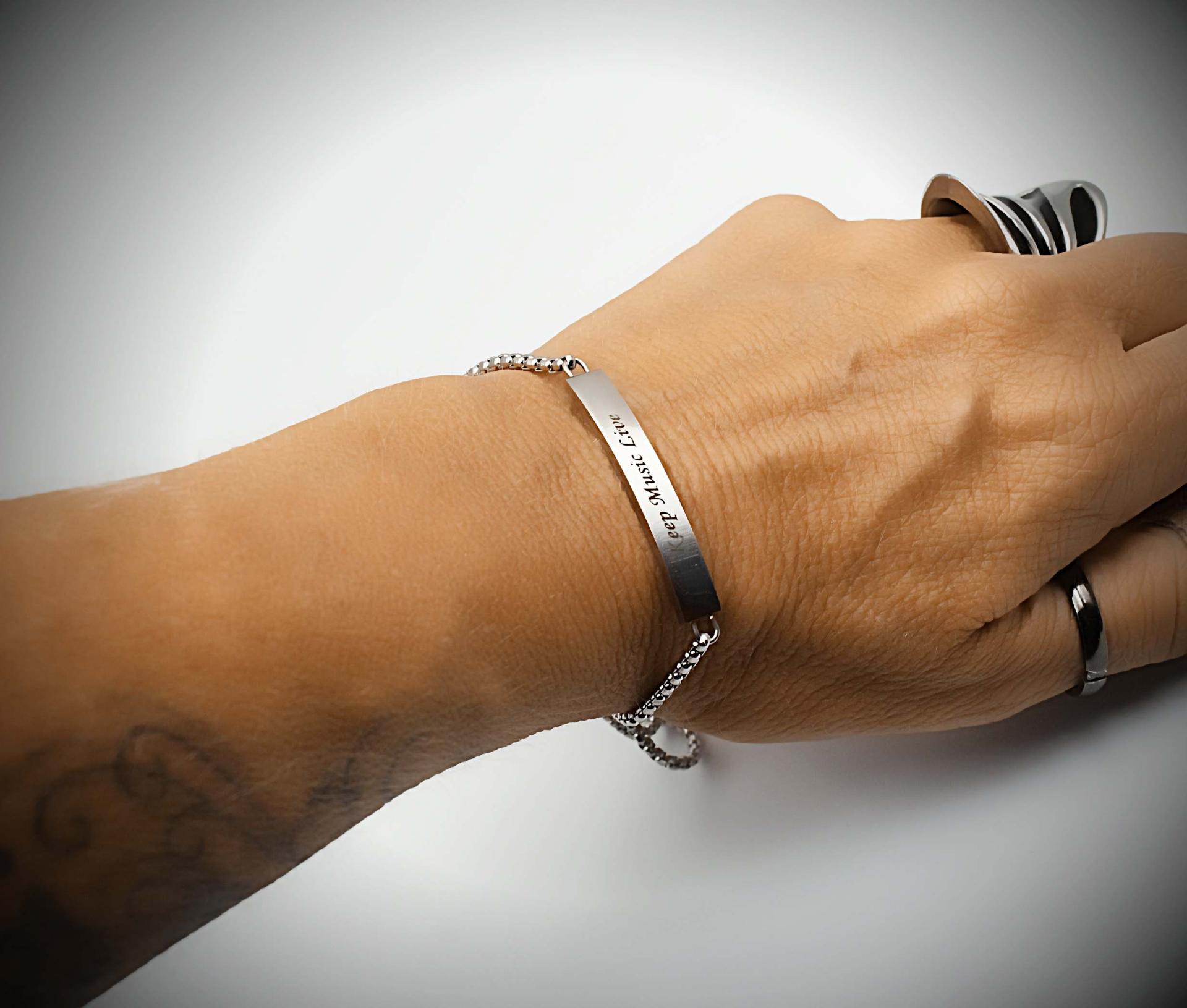 KEEP MUSIC LIVE Adjustable Stainless Steel Bracelet