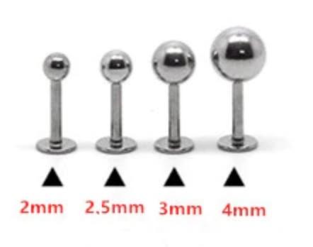 labret ball sizes