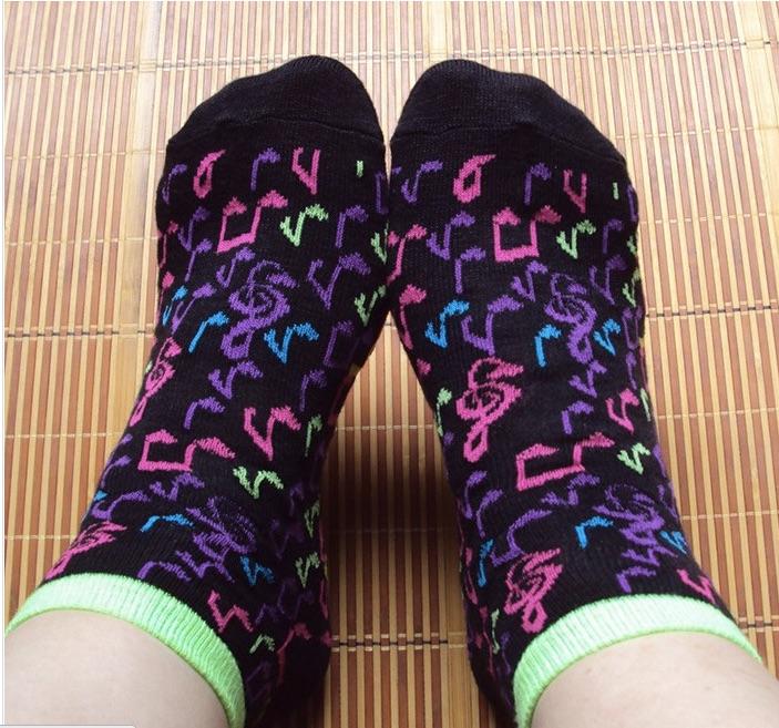 Ladies Colourful Music Note Socks