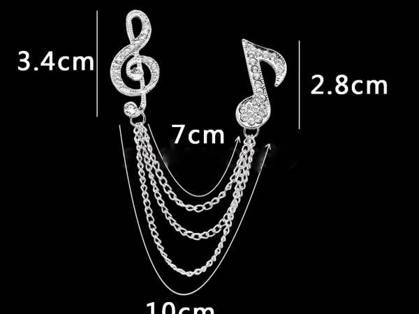 Unisex Music Lapel Pins With Chains