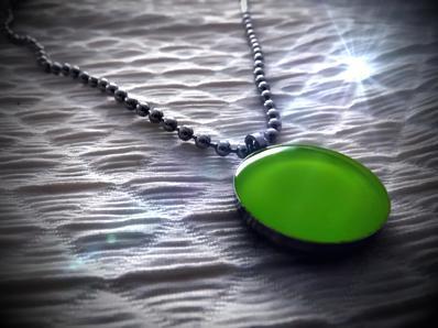 Plain Lemon Green Circle Pendant