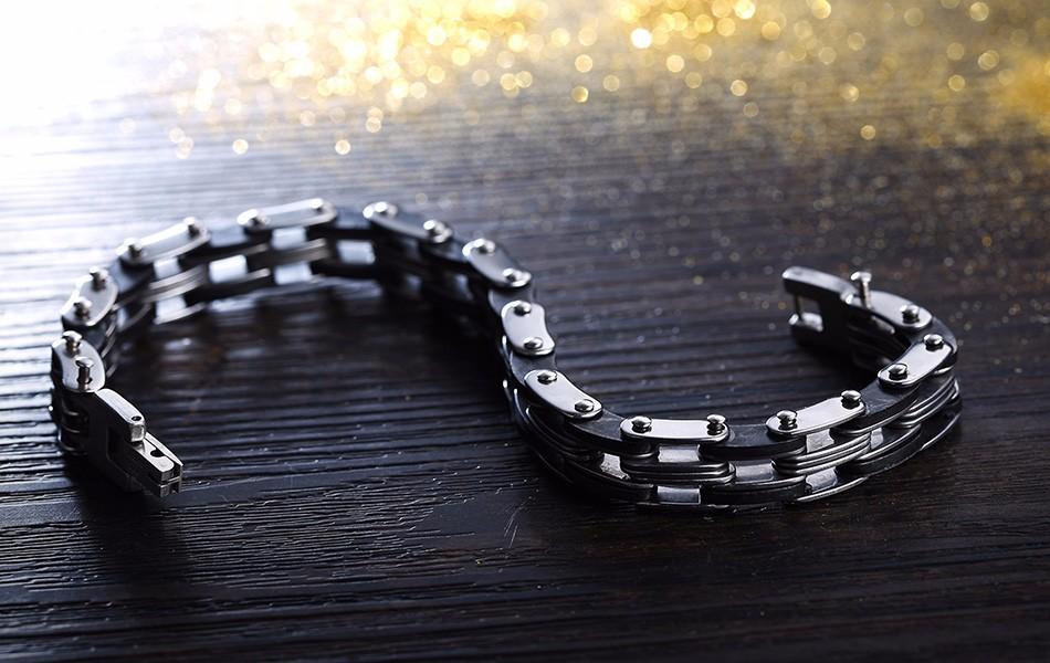 Mens Stainless Steel Link Chain Bracelet