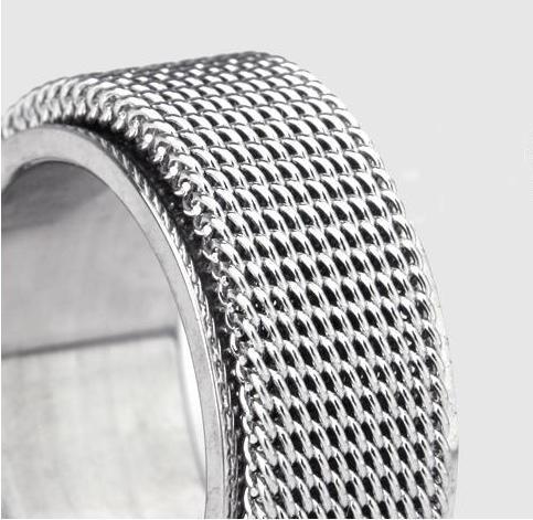 Mesh Ring in Stainless Steel - Black Mesh or Silver Mesh