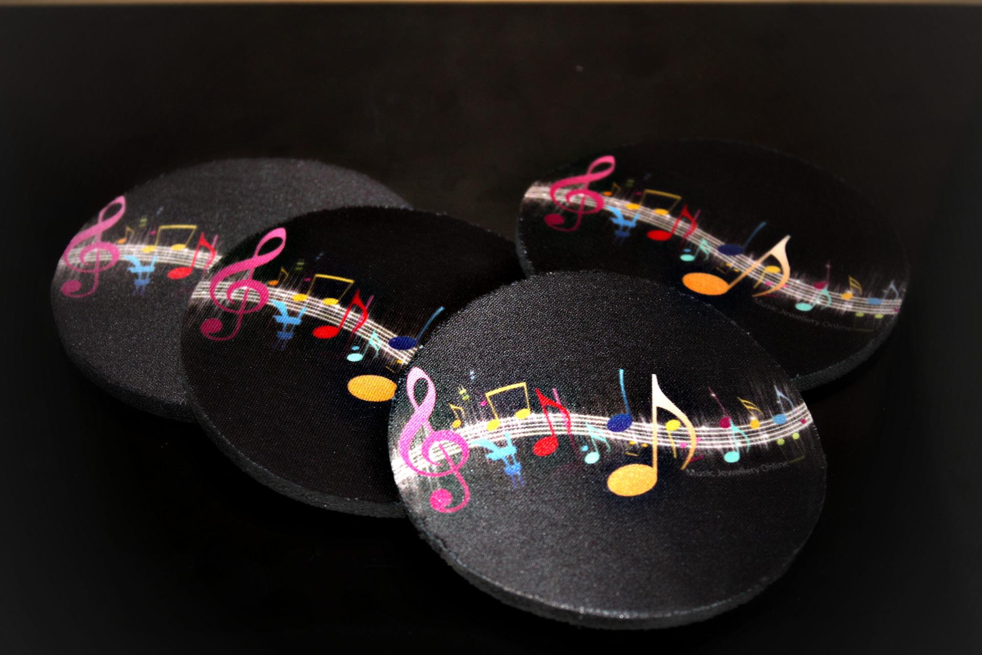 Music Coasters - Colourful Abstract Music Theme