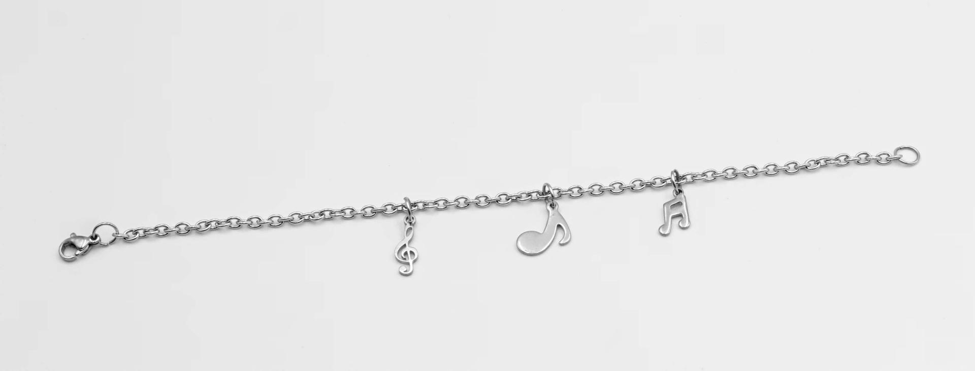 Music Note Link Chain Elegant Bracelet - Made To Size