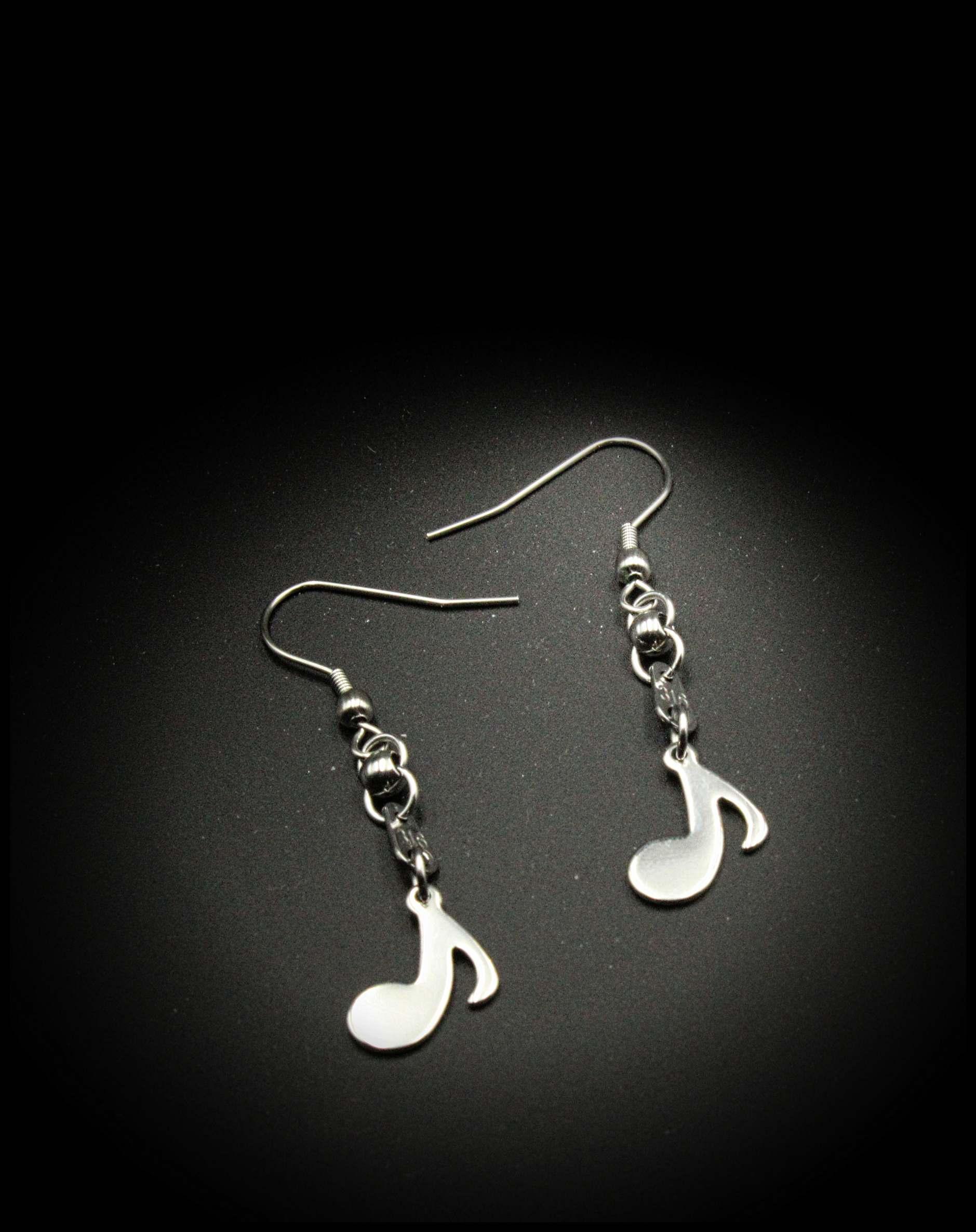 Music Note Drop Earrings Eighth Note (Quaver) 