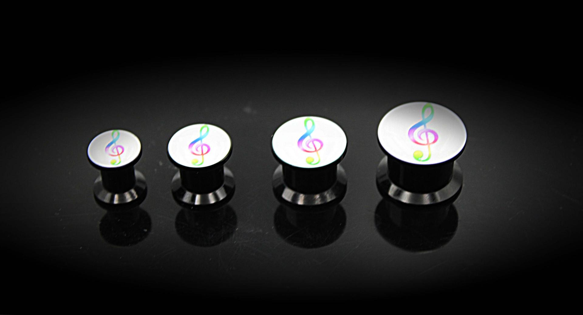 Music Note Ear Plug  Expander Tunnel Colourful