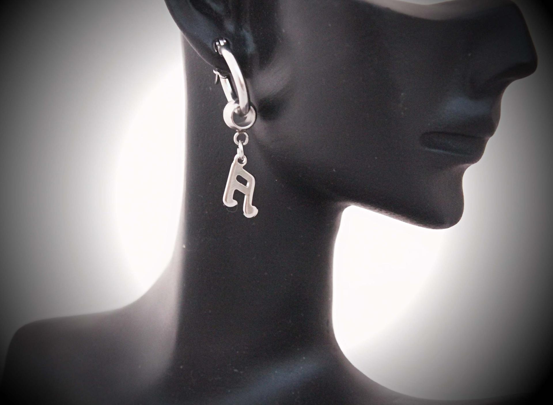 Music Note Dangle Earrings In Stainless Steel  With Lever Back