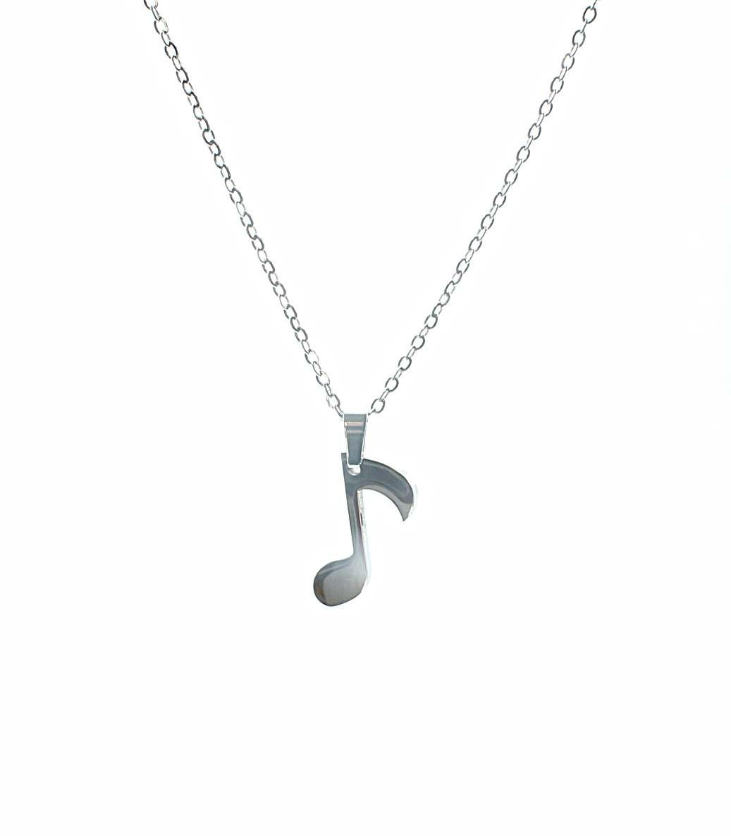 Music Note Quaver Necklace in Stainless Steel