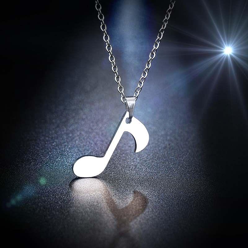 Music Note Quaver Necklace in Stainless Steel