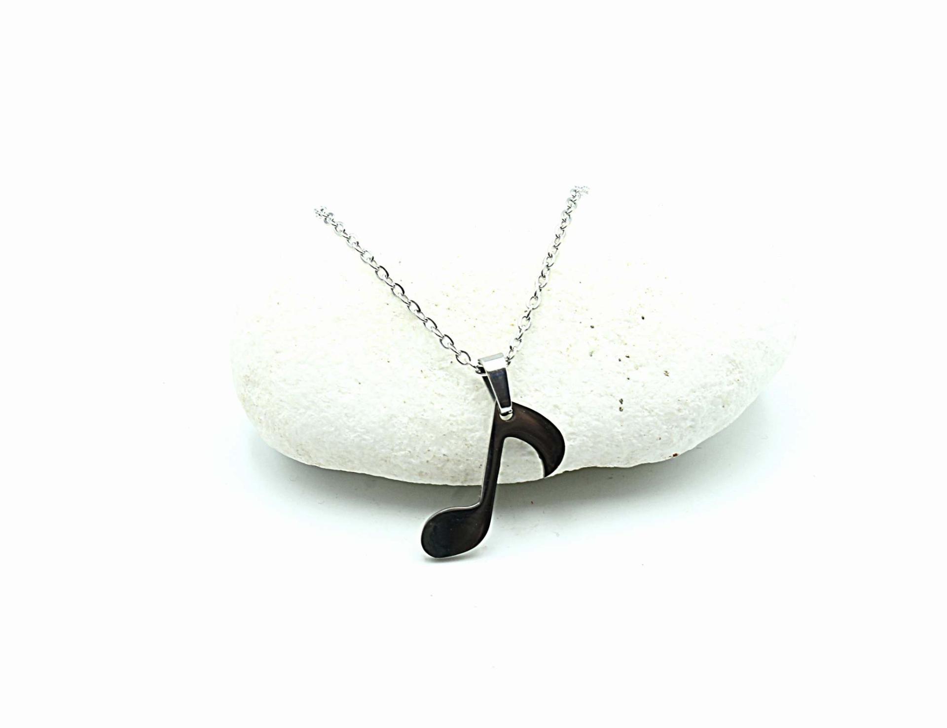 Music Note Quaver Necklace in Stainless Steel