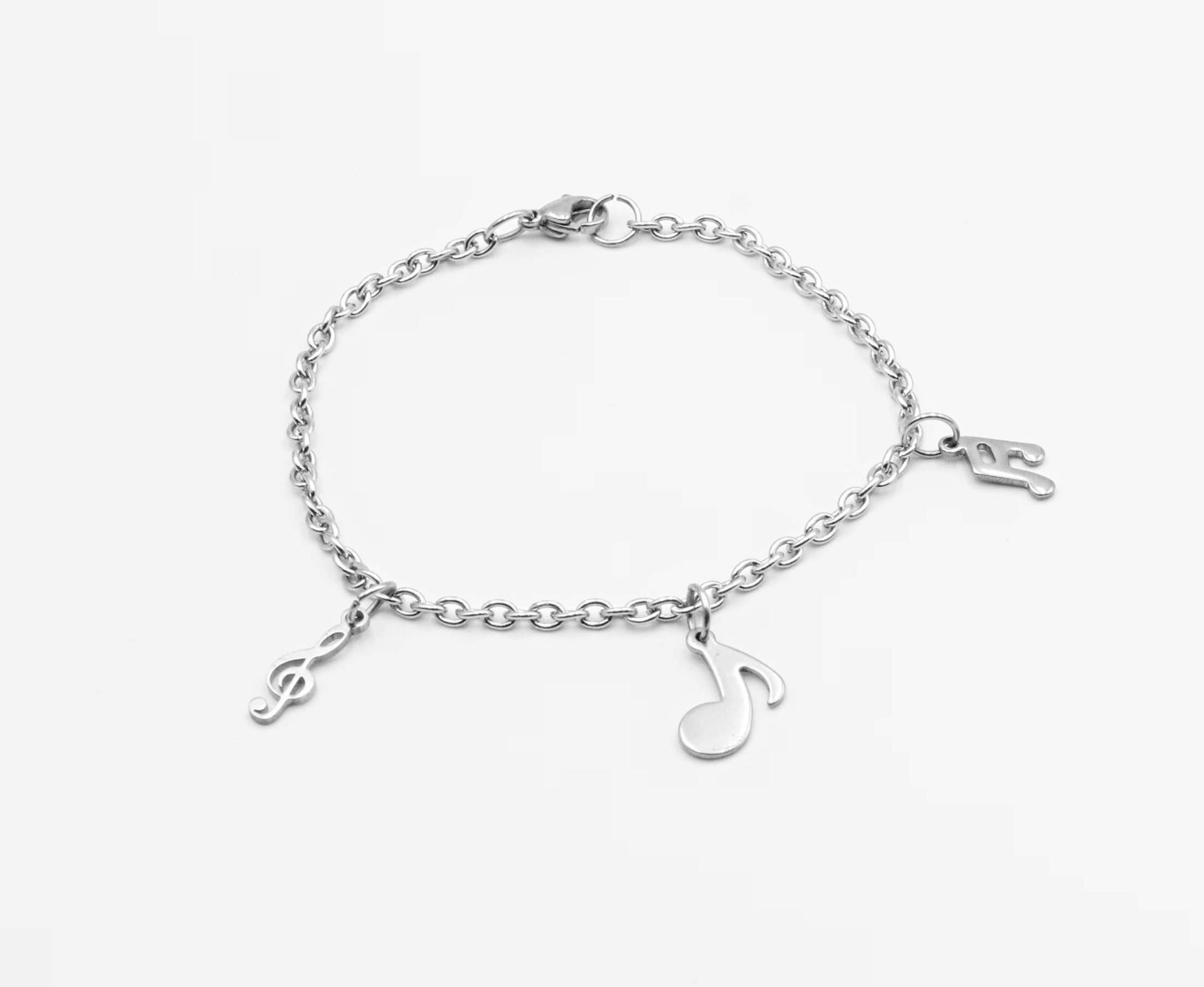 Music Note Link Chain Elegant Bracelet - Made To Size