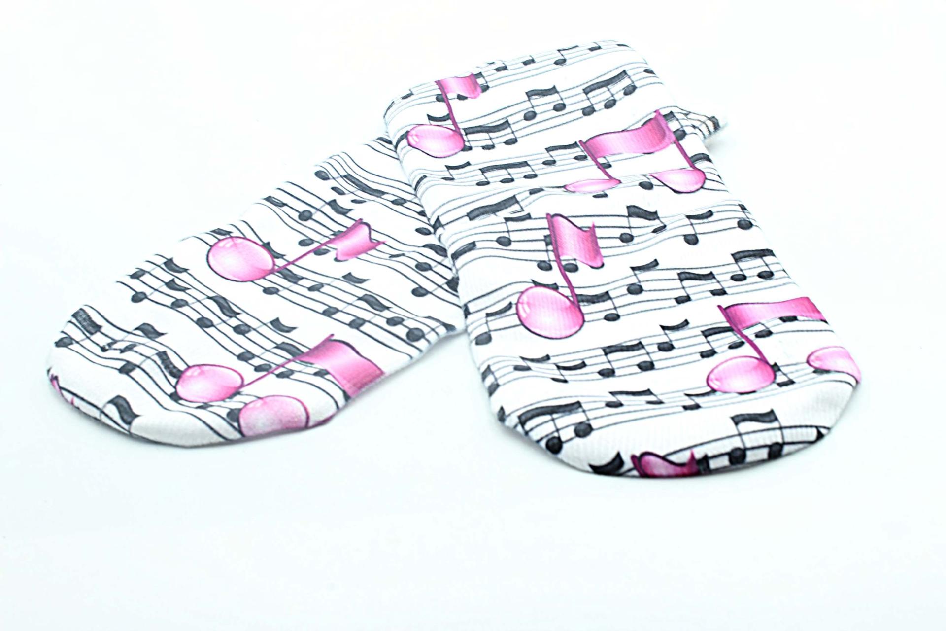 socks with a music note theme