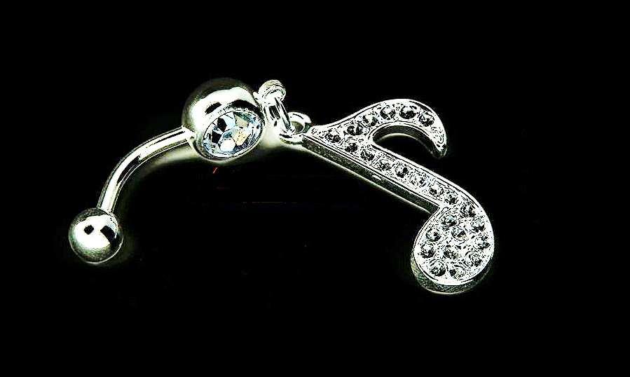 Navel Belly Bar with Music Note