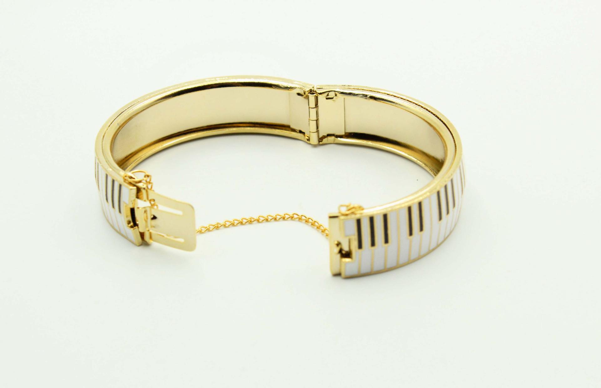 Piano Keyboard open bangle