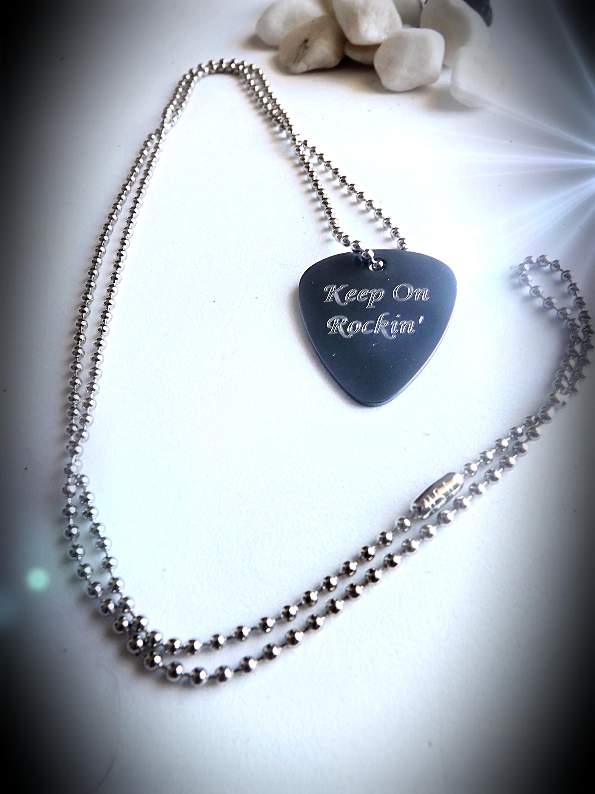 Guitar Pick Metal Necklace