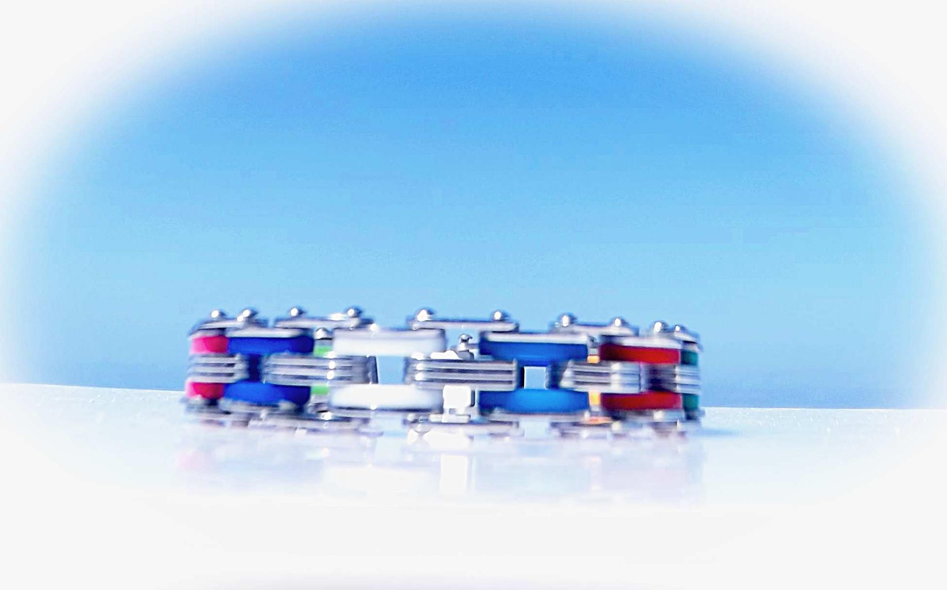 Stainless Steel Rainbow Link Bracelet