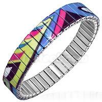 Stainless Steel Colorful Art Paint Stretch Bracelet